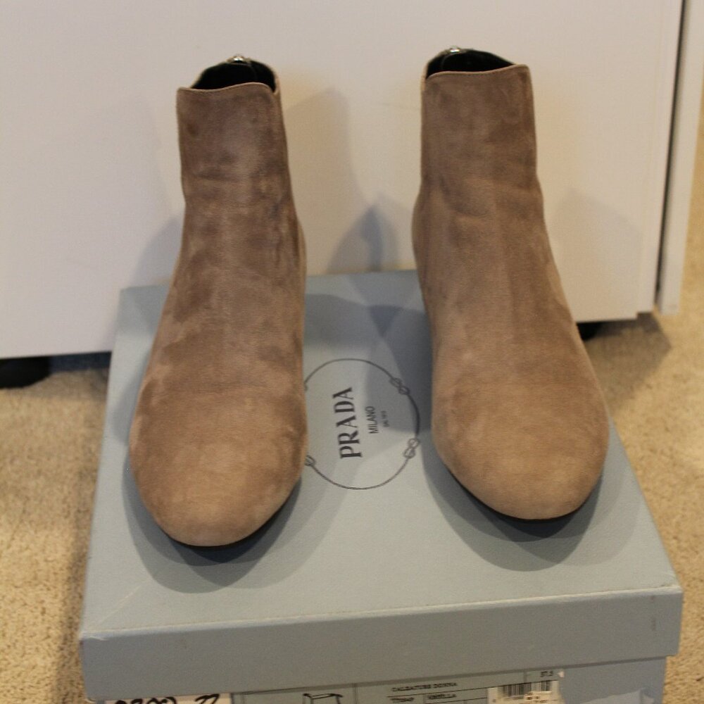 PRADA SUEDE SHORT BOOTIES SIZE 37.5
